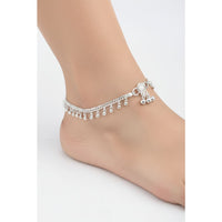 Load image into Gallery viewer, Beaded Line Silver Anklet – 925 Sterling Silver – Minimal Ghungroo Style – Adjustable – 30g
