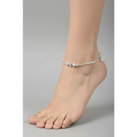 Load image into Gallery viewer, Beaded Snake Chain Silver Anklet – 925 – Adjustable – Weight:26g
