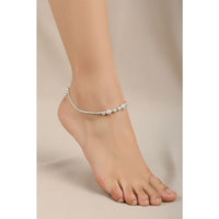 Load image into Gallery viewer, Beaded Twist Silver Anklet – 99.9% Pure Silver – Adjustable – 21.80 g
