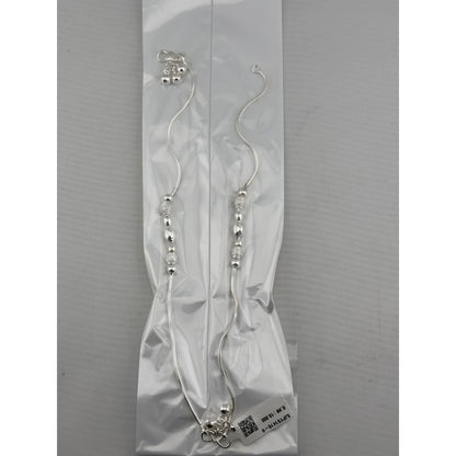 Beaded Twist Classic Silver Anklet – 99.9% Pure Adjustable