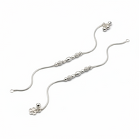 Load image into Gallery viewer, Beaded Twist Classic Silver Anklet – 99.9% Pure Silver – Adjustable – 21.80 g
