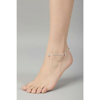 Load image into Gallery viewer, Bell Charm Minimal Silver Anklet – 99.9% Pure Silver – Weight:11g
