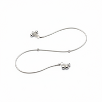 Load image into Gallery viewer, Bell Charm Minimal Silver Anklet – 99.9% Pure Silver – Weight:11g
