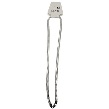 Bismark Flat Woven Double Row 925 Sterling Silver Chain