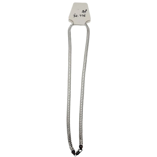 Bismark Flat Woven Double Row 925 Sterling Silver Chain