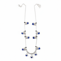 Load image into Gallery viewer, Blue Stone Bell Charm Silver Anklet – 99.9% Pure Silver – Weight:22g
