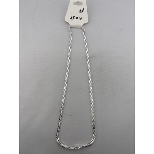 Box Chain Silver Necklace in 925 Sterling | Classic Square