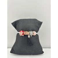 Load image into Gallery viewer, Charm Beaded Silver Bracelet – 925 Sterling Silver Kada with Designer Charms &amp; Tassel
