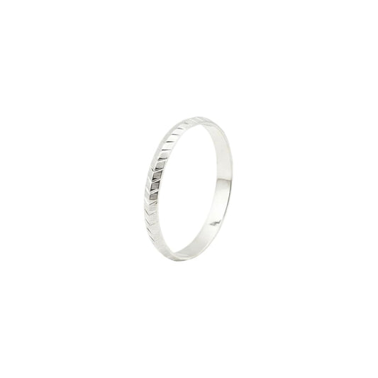 Chevron Pattern Silver Kada – 925 Sterling Bracelet