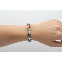 Load image into Gallery viewer, Christmas Charm Silver Bracelet – 925 Sterling Silver Kada with Santa, Train &amp; Holiday Beads
