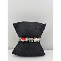 Load image into Gallery viewer, Christmas Charm Silver Bracelet – 925 Sterling Silver Kada with Santa, Train &amp; Holiday Beads

