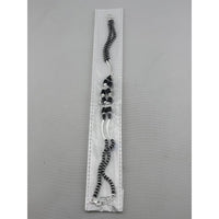 Load image into Gallery viewer, Curved Connector Black Beaded Nazariya Anklet in 925 Sterling Silver
