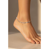 Load image into Gallery viewer, Dainty Disc Charm Anklet – 925 Sterling Silver – Adjustable Italian Design

