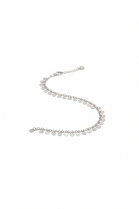 Load image into Gallery viewer, Dainty Disc Charm Anklet – 925 Sterling Silver – Adjustable Italian Design-
