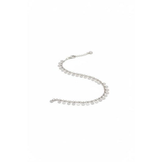 Dainty Disc Charm Anklet – 925 Sterling Silver Adjustable