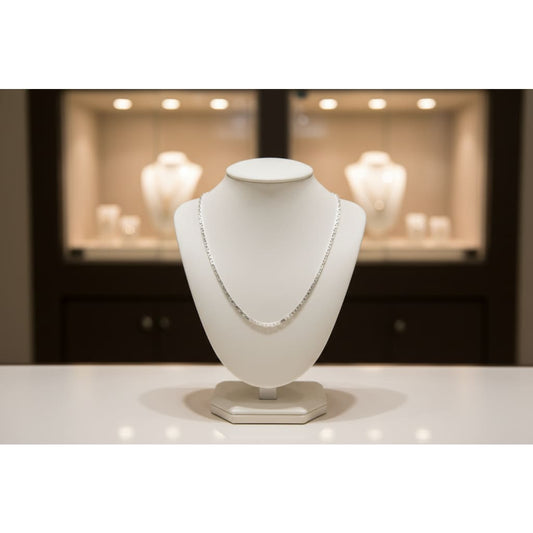 Diamond Cut Curb Silver Chain 925 | High Shine Faceted