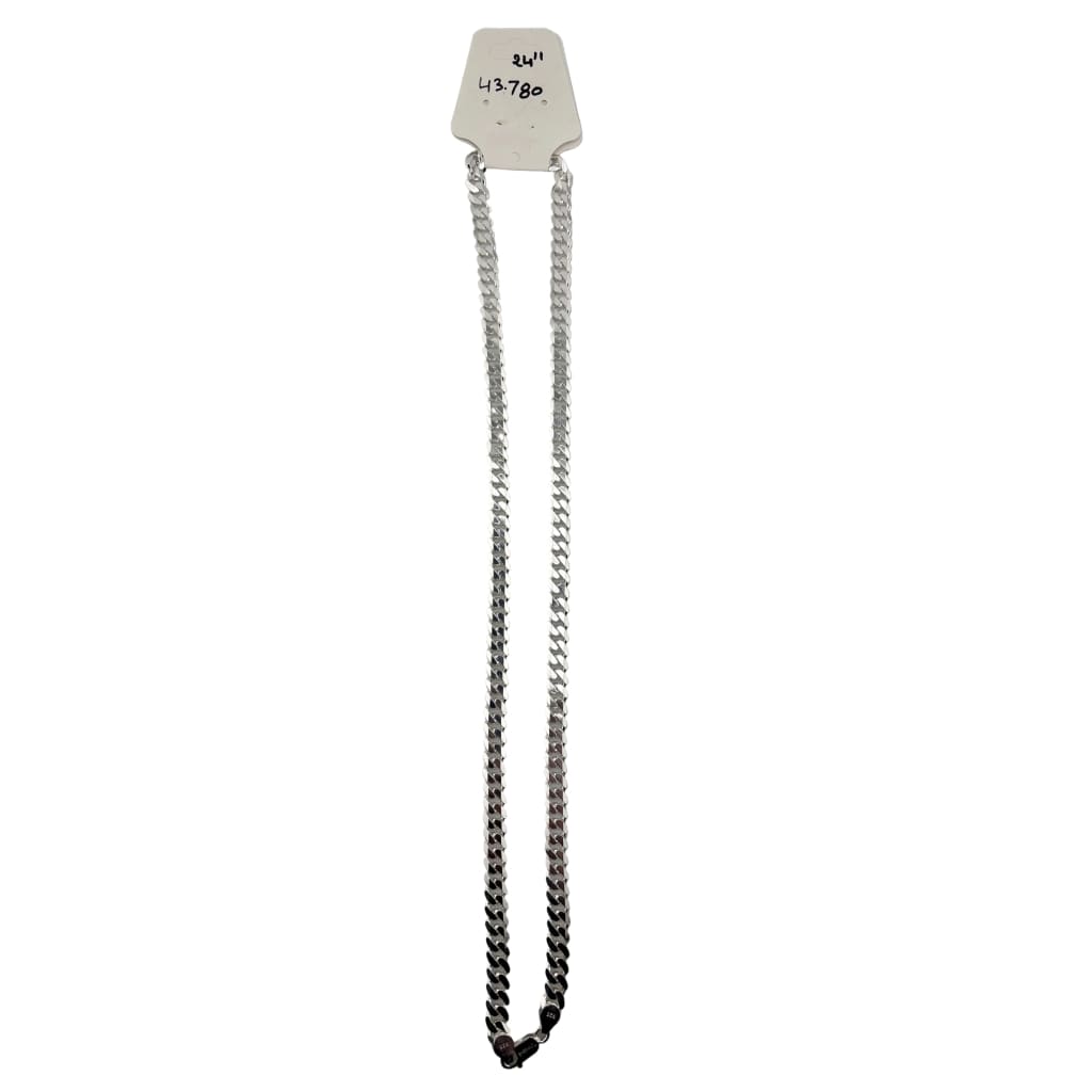 Diamond Cut Curb Silver Chain in 925 Sterling | Faceted