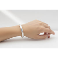 Load image into Gallery viewer, Diamond Cut Pattern Silver Kada – 925 Sterling Silver Bracelet Textured Engraved Designer Kada
