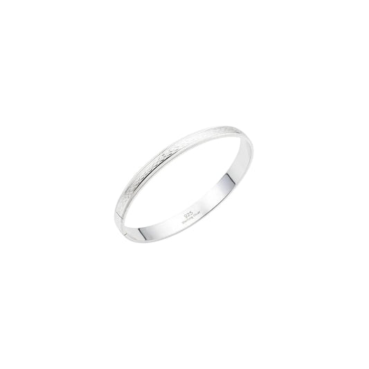 Diamond Cut Pattern Silver Kada – 925 Sterling Bracelet
