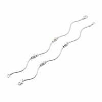 Load image into Gallery viewer, Dotted Bead Grace Silver Anklet – 99.9% Pure Silver – Weight:10g
