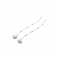Load image into Gallery viewer, Dotted Grace Minimal Silver Anklet – 99.9% Pure Silver – Adjustable – 14g
