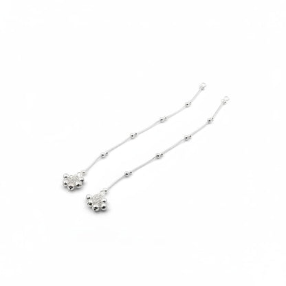 Dotted Grace Minimal Silver Anklet – 99.9% Pure Adjustable