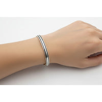 Load image into Gallery viewer, Double Band Silver Kada – 925 Sterling Silver Bracelet Polished Dual Layer Design
