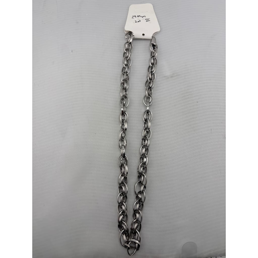 Double Cable Link Silver Chain in 925 Sterling | Textured