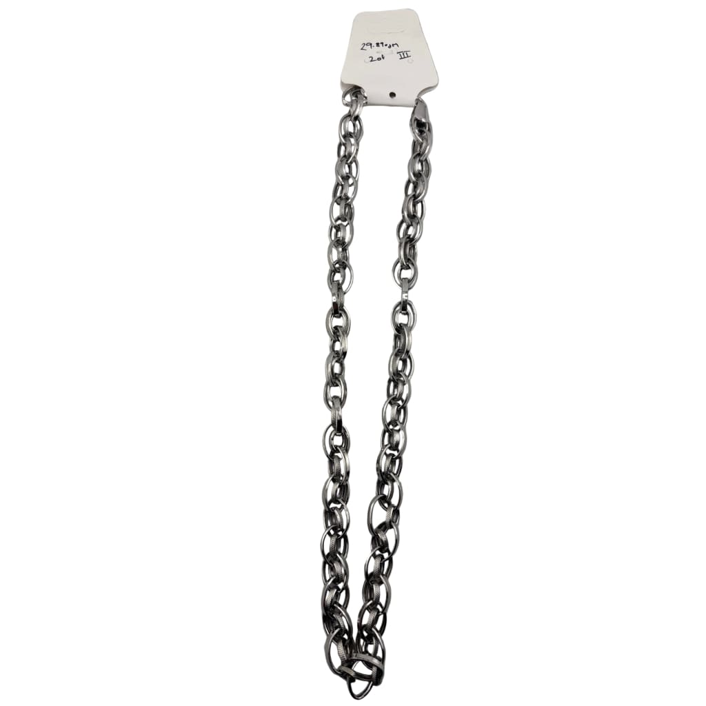 Double Cable Link Silver Chain in 925 Sterling | Textured