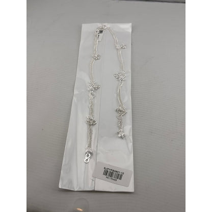 Double Chain Charm Silver Anklet – 99.9% Pure Weight:27g