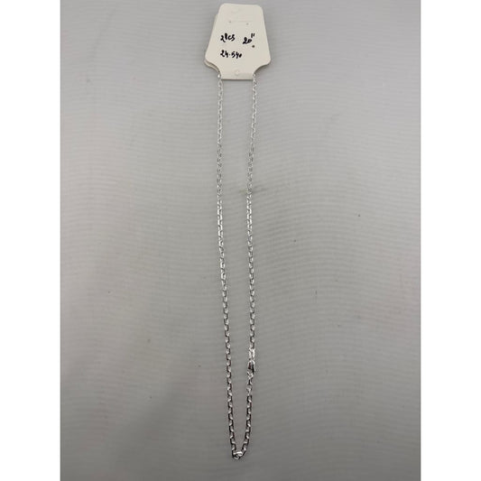 Double Row Curb Silver Chain in 925 Sterling | Interlocking