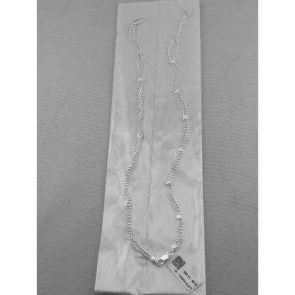 Double Wave Dot Silver Anklet – 99.9% Pure Adjustable 14.08