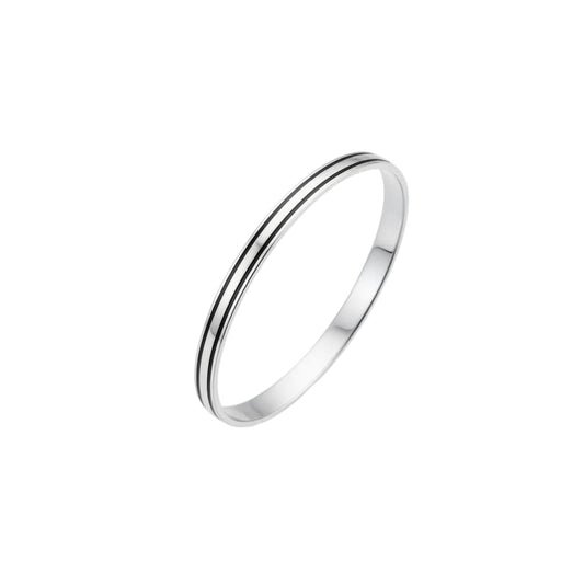 Dual Line Silver Kada – 925 Sterling Bracelet Polished Band