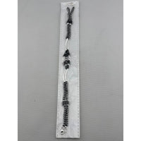 Load image into Gallery viewer, Dual Strand Black Beaded Nazariya Anklet in 925 Sterling Silver

