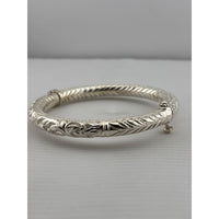 Load image into Gallery viewer, Engraved Hinged Kada Anklet – 925 Sterling Silver Thick Traditional Anklet – 66g
