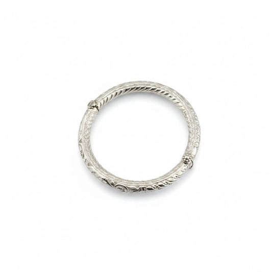 Engraved Hinged Kada Anklet – 925 Sterling Silver Thick