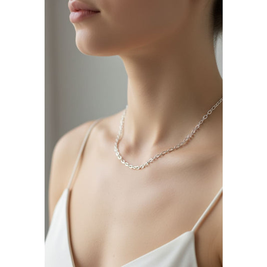 Fancy Link Silver Chain in 925 Sterling | Designer Pattern