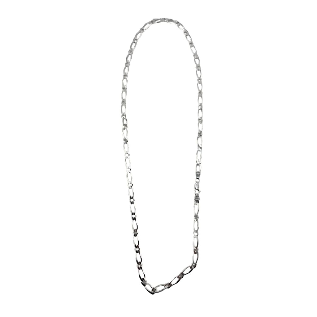 Figaro Silver Chain in 925 Sterling | 5mm Flat Diamond-Cut