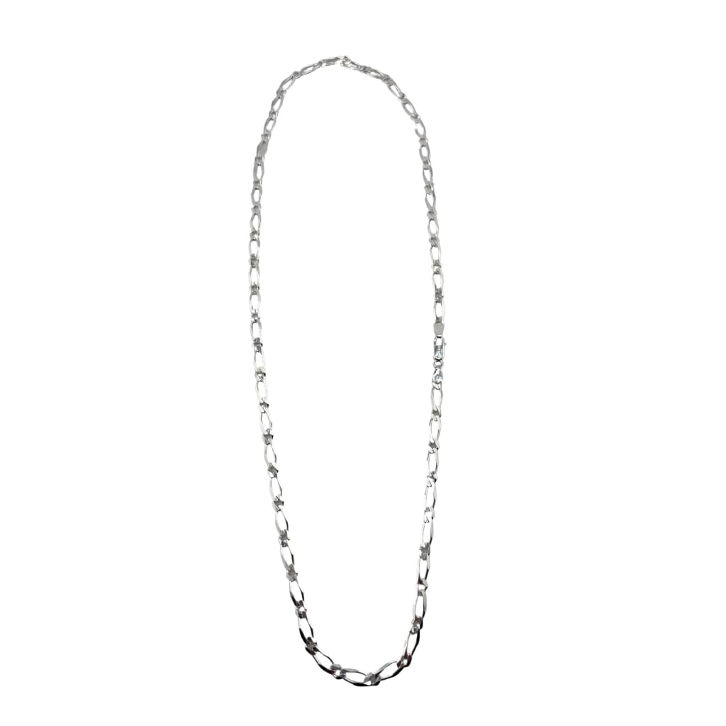Figaro Silver Chain in 925 Sterling | 5mm Flat Diamond-Cut