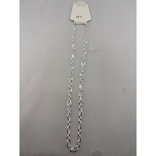 Figaro Silver Chain in 925 Sterling | Flat Diamond-Cut Link