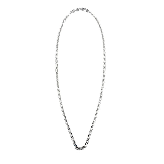 Flat Cable Silver Chain in 925 Sterling | Diamond-Cut Oval