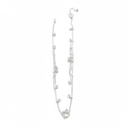 Flat Chain Tassel Charm Anklet – 925 Sterling Silver