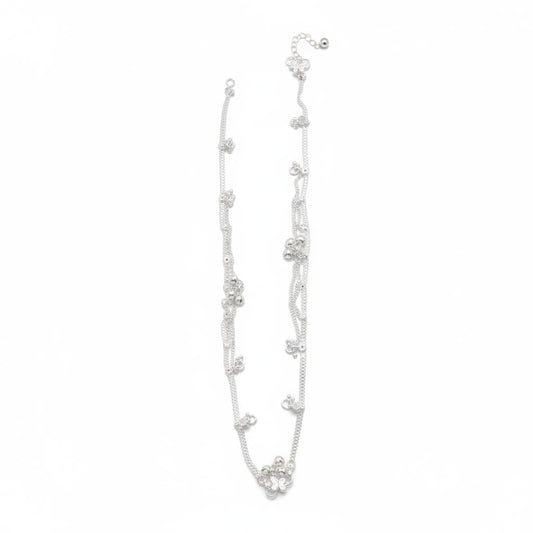 Flat Chain Tassel Charm Anklet – 925 Sterling Silver