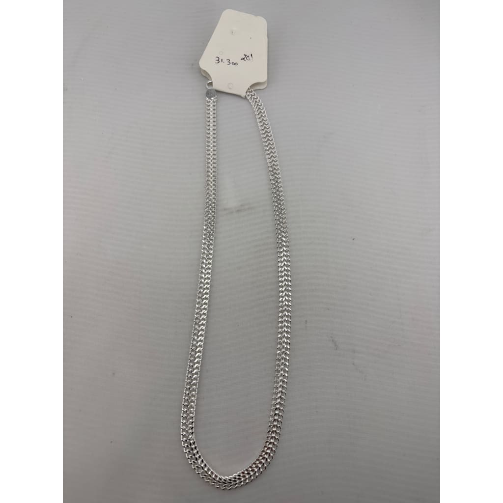 Flat Foxtail Silver Chain in 925 Sterling | Woven Double