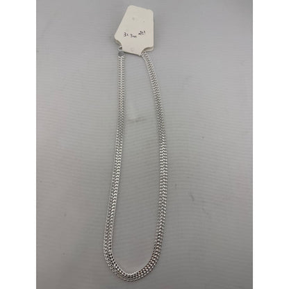 Flat Foxtail Silver Chain in 925 Sterling | Woven Double
