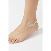 Load image into Gallery viewer, Flat Herringbone Silver Anklet in 925 Sterling Silver

