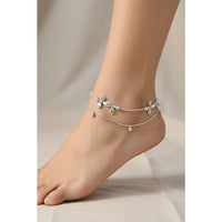 Load image into Gallery viewer, Floral Bead Accent Silver Anklet – 99.9% Pure Silver – Adjustable – 13.30 g
