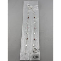 Load image into Gallery viewer, Floral Charm Anklet – 925 Sterling Silver – Pink &amp; Red Stone Design – 22g
