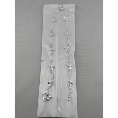 Floral Charm Chain Anklet – 925 Sterling Silver