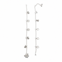 Load image into Gallery viewer, Floral Charm Chain Anklet – 925 Sterling Silver – Adjustable-28g
